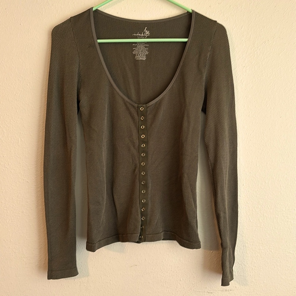 Free People Fitted Long Sleeve Top, M/L